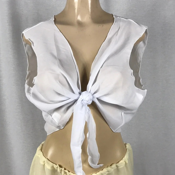 Zuliana Size XL White Front Tie Sleeveless Crop Top. Made in USA. New Tags - Picture 1 of 3
